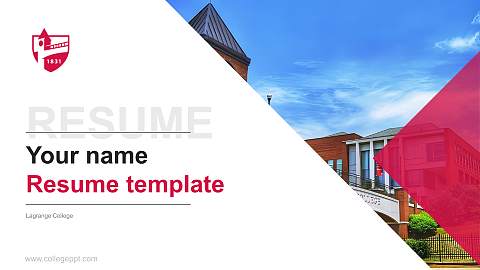 Lagrange College Resume PPT Template