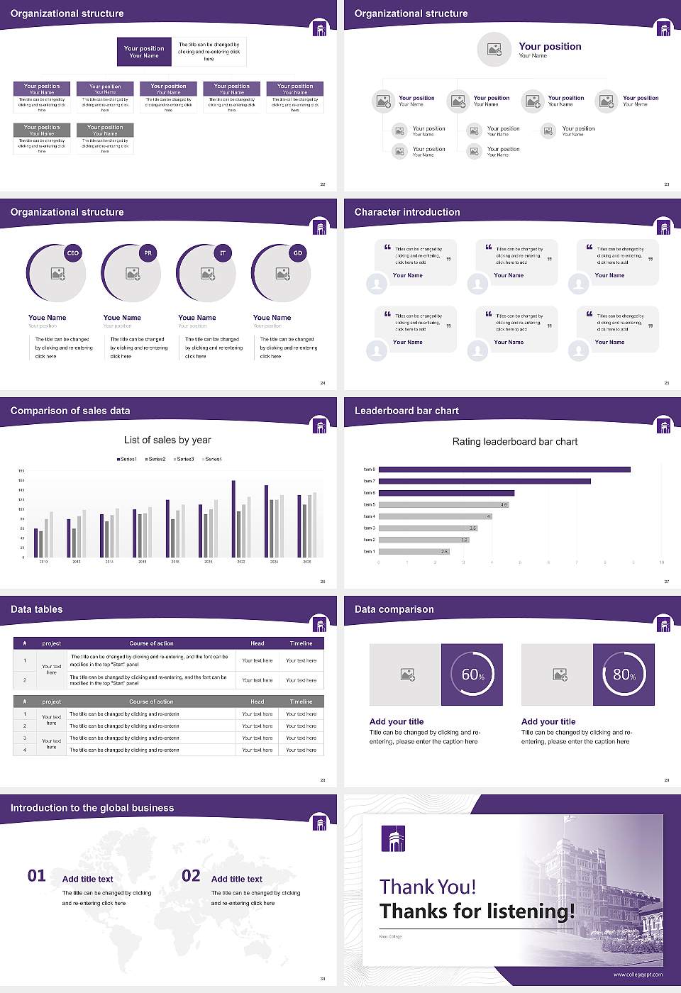 Knox College Academic Presentation/Research Findings Report PPT Template16:9 ratio PPT effect preview image4