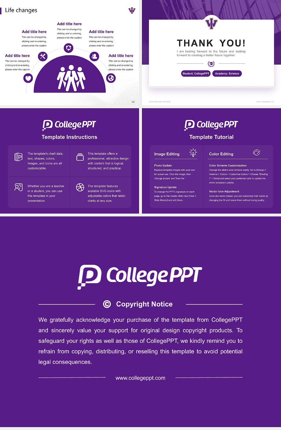 Iowa Wesleyan University National Scholarship Defense PPT Template4:3 ratio PPT effect preview image4
