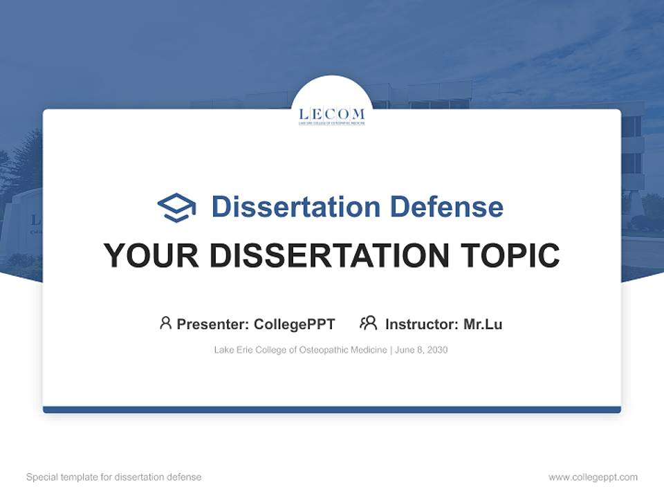 Lake Erie College of Osteopathic Medicine Graduation Thesis Defense PPT Template4:3 ratio PPT effect preview image7