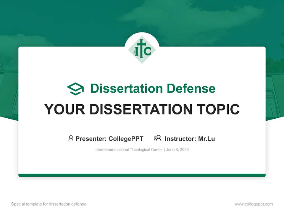 Interdenominational Theological Center Graduation Thesis Defense PPT Template4:3 ratio PPT effect preview image7