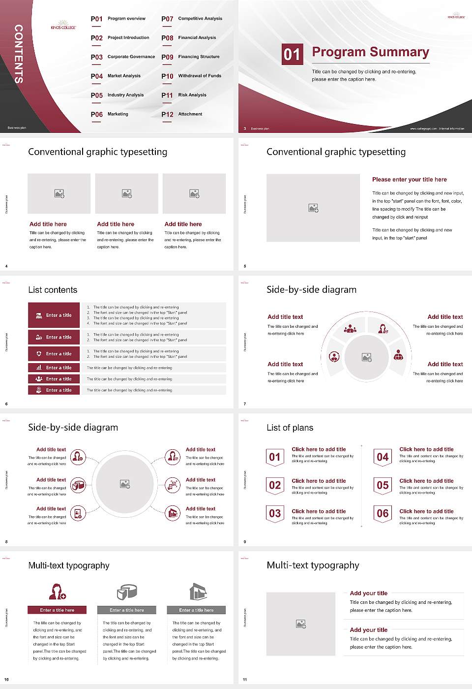King’s College (Charlotte, North Carolina) Competition/Entrepreneurship Contest PPT Template16:9 ratio PPT effect preview image2