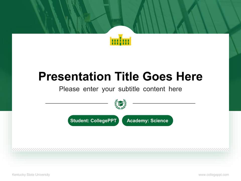 Kentucky State University National Scholarship Defense PPT Template4:3 ratio PPT effect preview image4