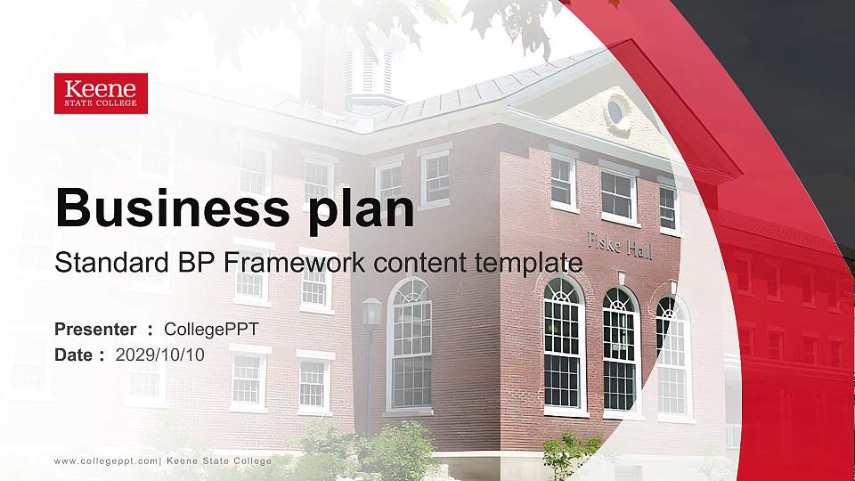 Keene State College Competition/Entrepreneurship Contest PPT Template16:9 ratio PPT effect preview image