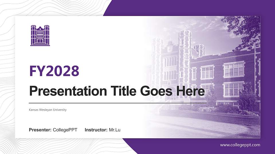 Kansas Wesleyan University Academic Presentation/Research Findings Report PPT Template16:9 ratio PPT effect preview image