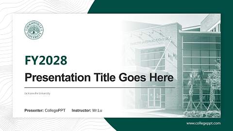 Jacksonville University Academic Presentation/Research Findings Report PPT Template