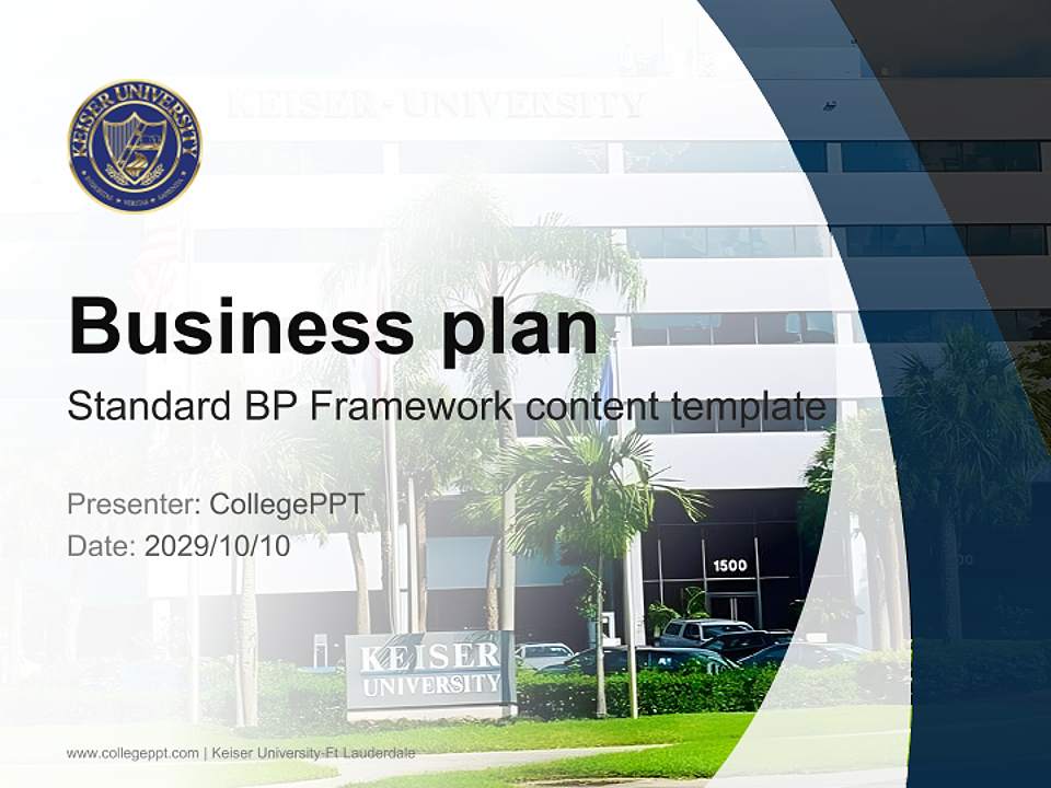 Keiser University-Ft Lauderdale Competition/Entrepreneurship Contest PPT Template4:3 ratio PPT effect preview image9