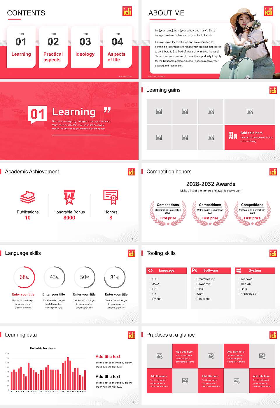 Interior Designers Institute National Scholarship Defense PPT Template16:9 ratio PPT effect preview image2