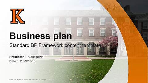 Kalamazoo College Competition/Entrepreneurship Contest PPT Template