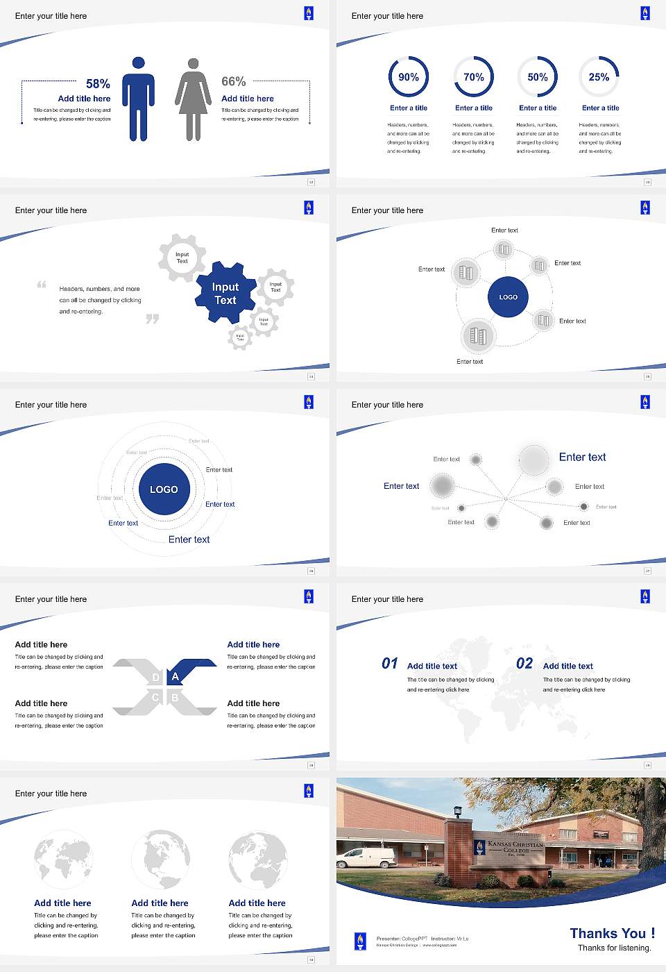 Kansas Christian College Course/Courseware Creation PPT Template16:9 ratio PPT effect preview image4