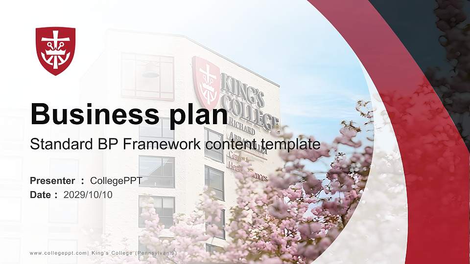 King’s College (Pennsylvania) Competition/Entrepreneurship Contest PPT Template16:9 ratio PPT effect preview image