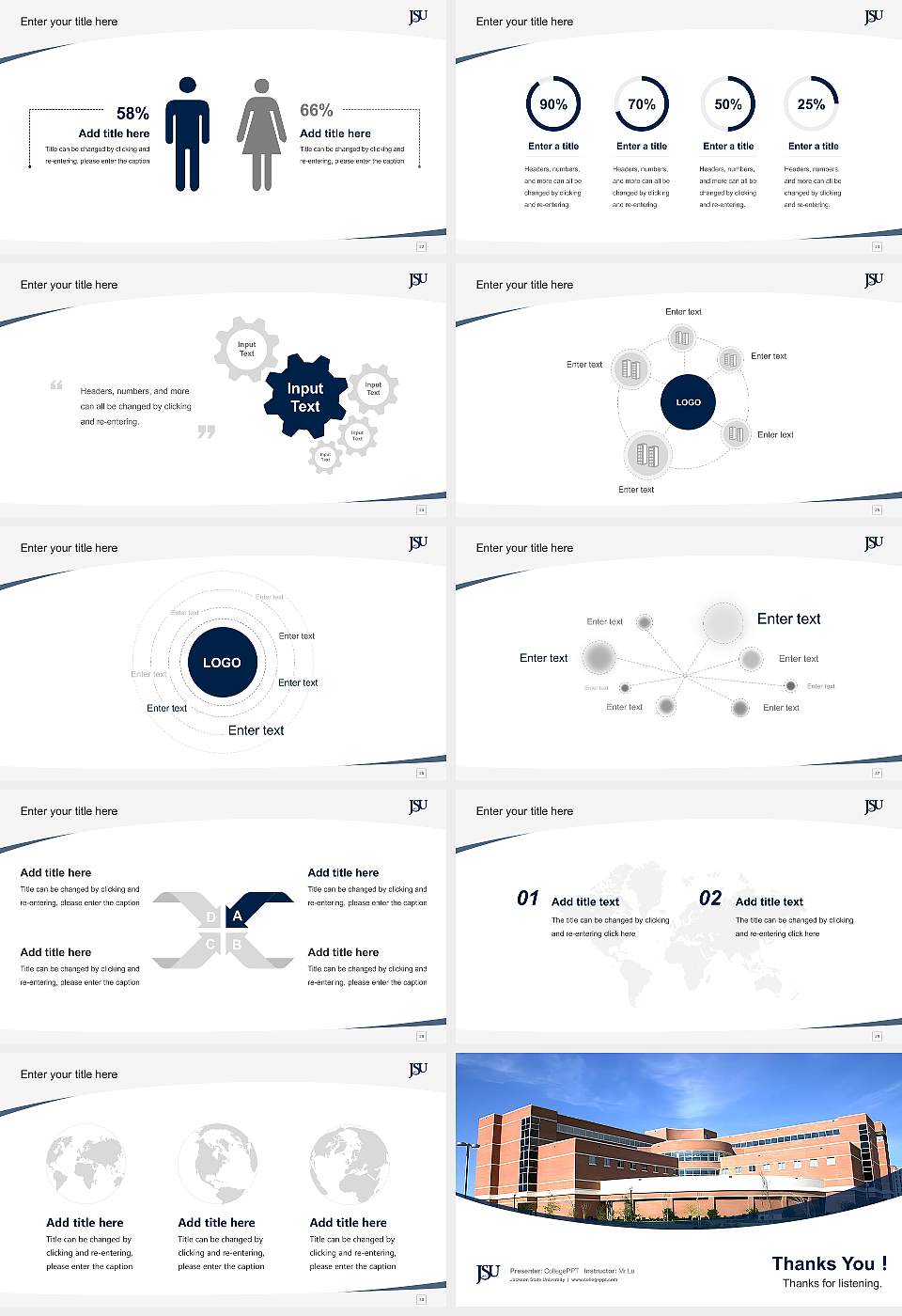 Jackson State University Course/Courseware Creation PPT Template16:9 ratio PPT effect preview image4