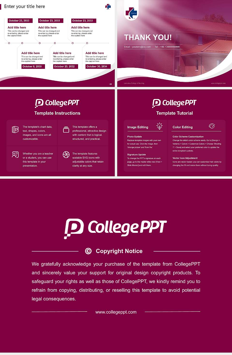 Lakeview College of Nursing Lecture Sharing and Networking Event PPT Template4:3 ratio PPT effect preview image4