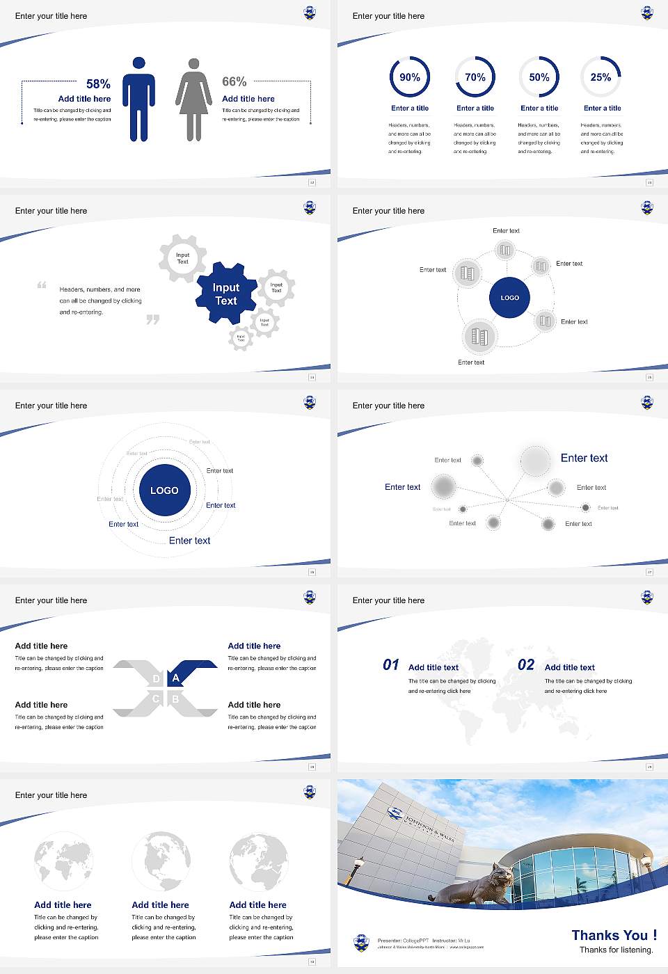 Johnson & Wales University-North Miami Course/Courseware Creation PPT Template16:9 ratio PPT effect preview image4