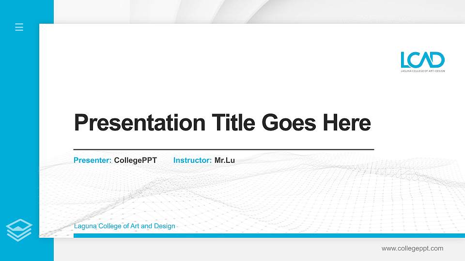 Laguna College of Art and Design Thesis Proposal/Graduation Defense PPT Template16:9 ratio PPT effect preview image