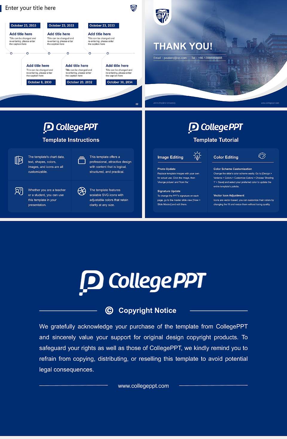 Johns Hopkins University Lecture Sharing and Networking Event PPT Template4:3 ratio PPT effect preview image4