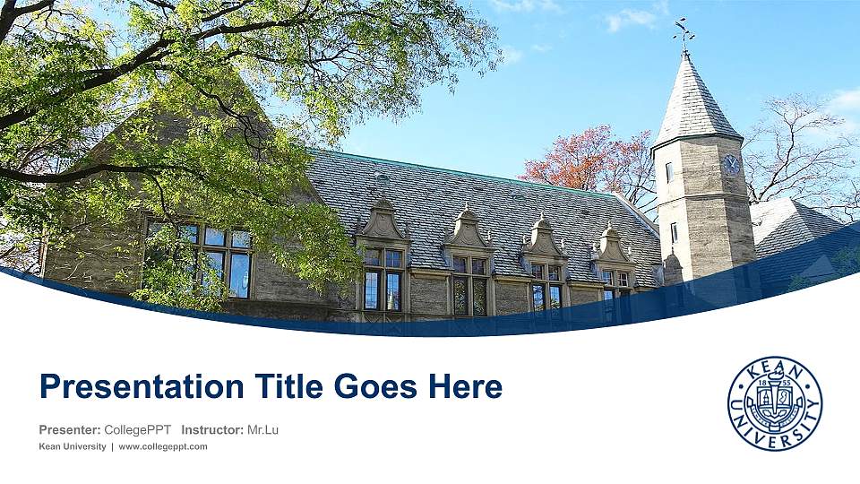 Kean University Course/Courseware Creation PPT Template16:9 ratio PPT effect preview image