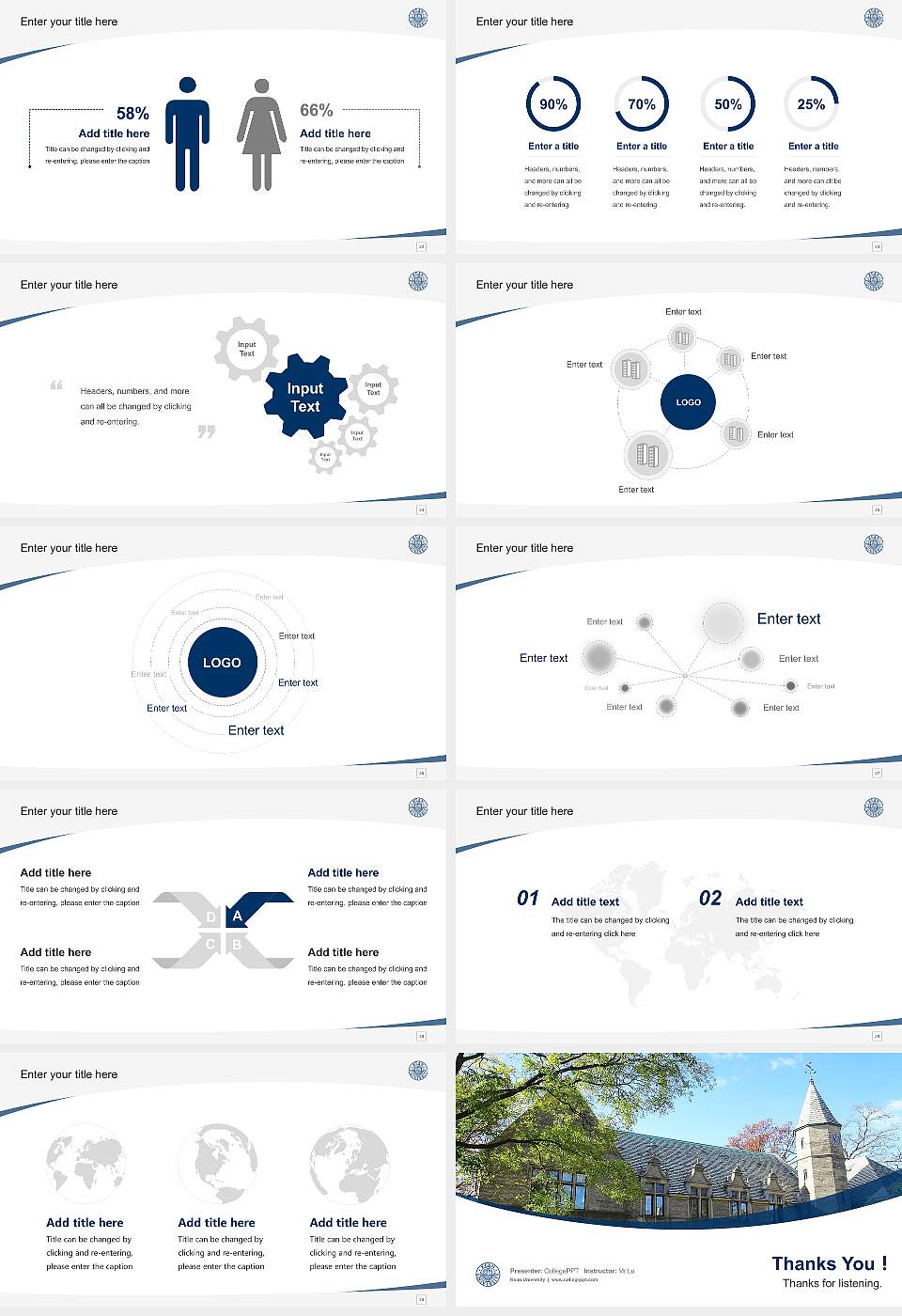 Kean University Course/Courseware Creation PPT Template16:9 ratio PPT effect preview image4