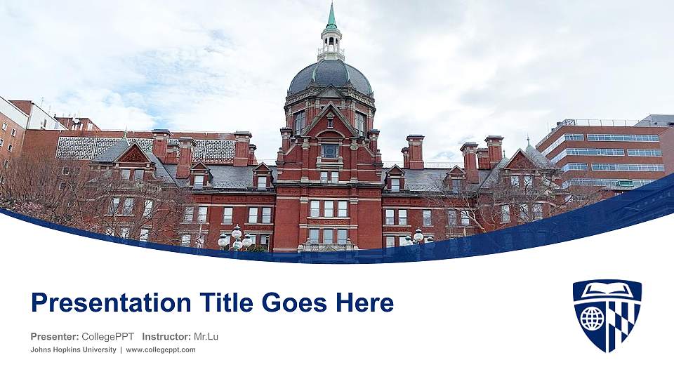 Johns Hopkins University Course/Courseware Creation PPT Template16:9 ratio PPT effect preview image