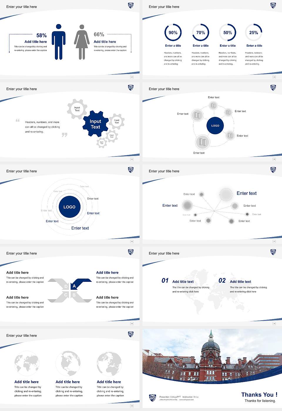 Johns Hopkins University Course/Courseware Creation PPT Template16:9 ratio PPT effect preview image4