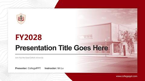 John Paul the Great Catholic University Academic Presentation/Research Findings Report PPT Template