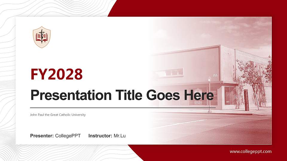 John Paul the Great Catholic University Academic Presentation/Research Findings Report PPT Template16:9 ratio PPT effect preview image