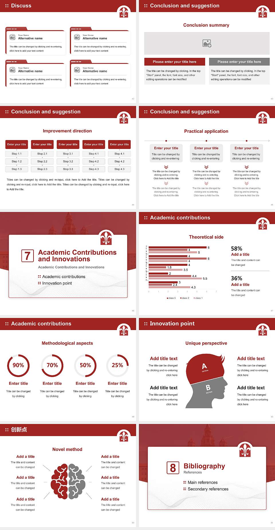 La Roche University Graduation Thesis Defense PPT Template4:3 ratio PPT effect preview image6