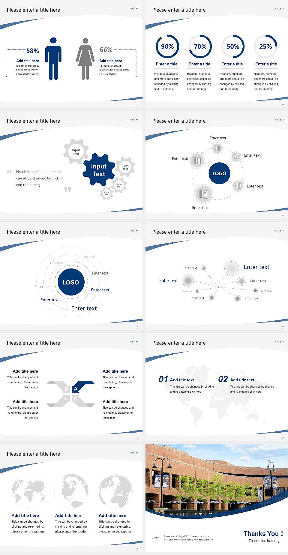 Kent State University at Kent Course/Courseware Creation PPT Template4:3 ratio PPT effect preview image4