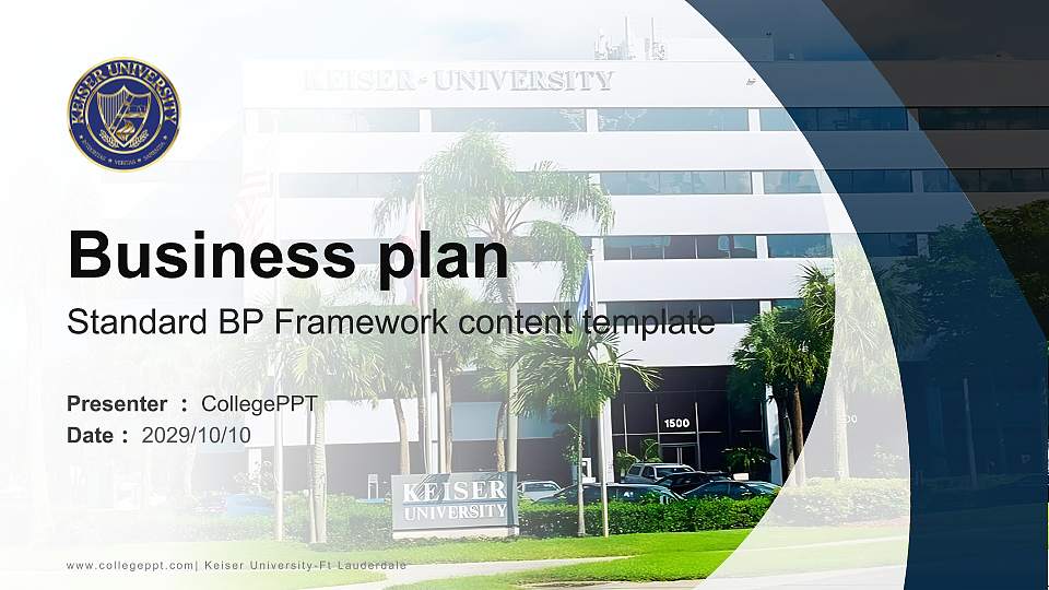 Keiser University-Ft Lauderdale Competition/Entrepreneurship Contest PPT Template16:9 ratio PPT effect preview image