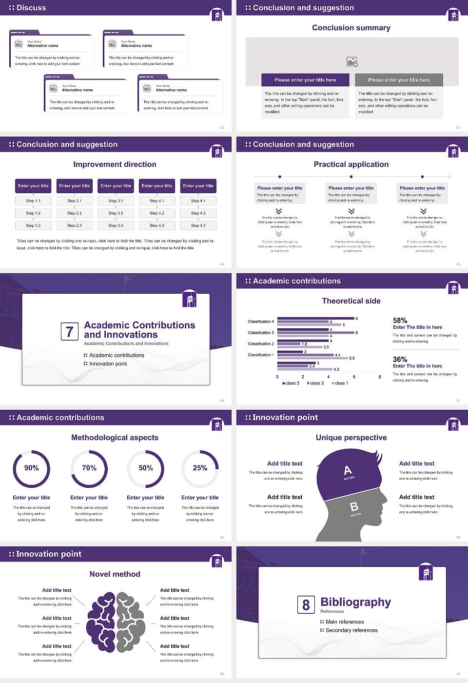 Knox College Graduation Thesis Defense PPT Template16:9 ratio PPT effect preview image6