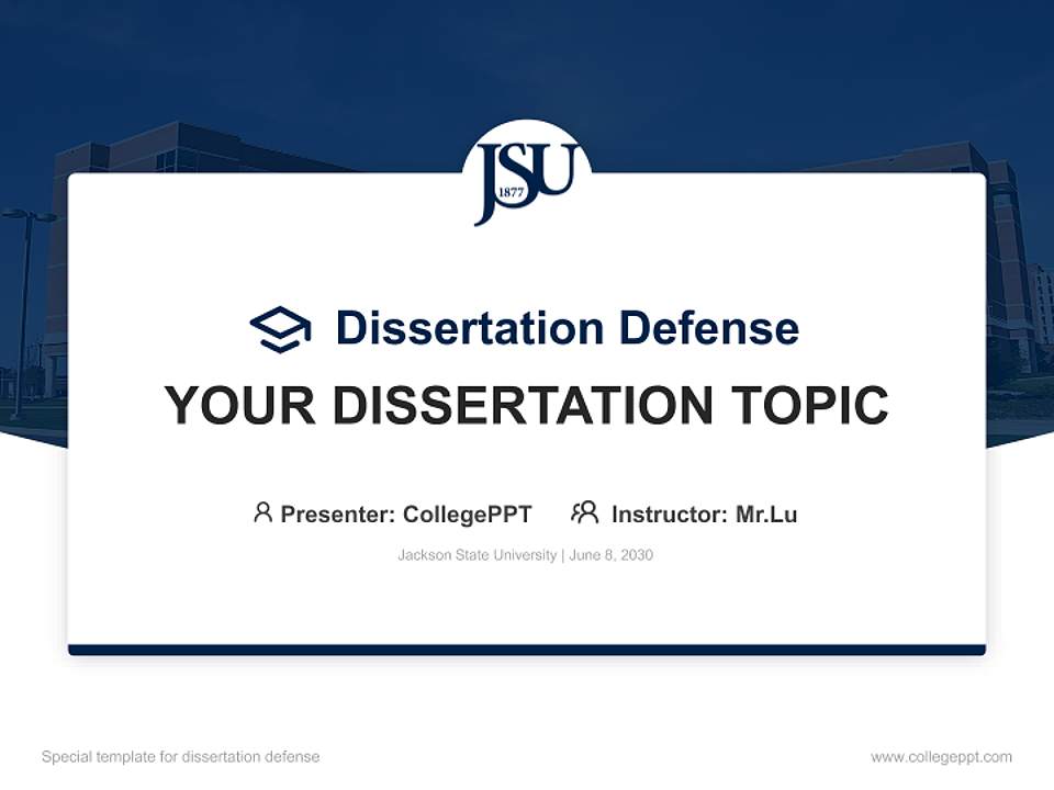 Jackson State University Graduation Thesis Defense PPT Template4:3 ratio PPT effect preview image7