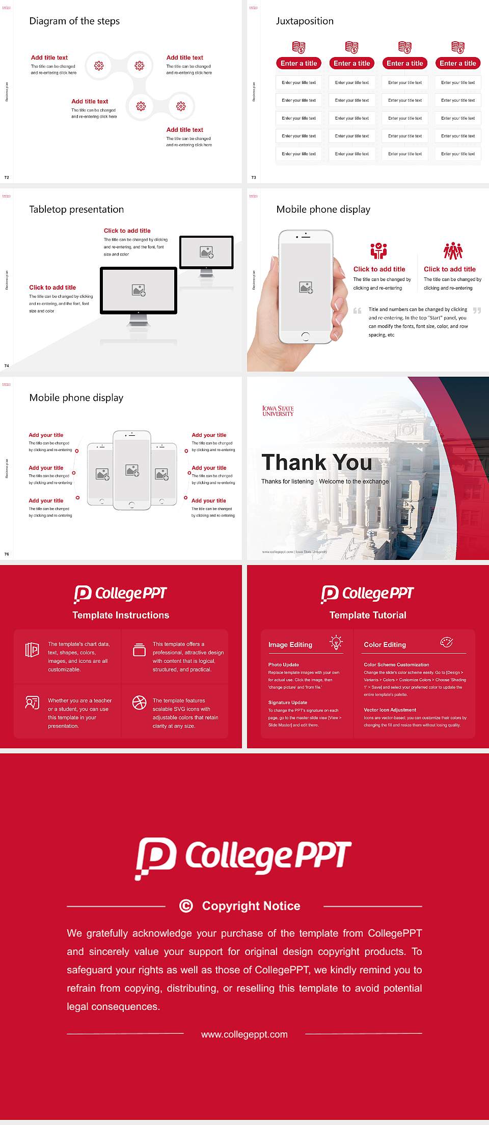 Iowa State University Competition/Entrepreneurship Contest PPT Template4:3 ratio PPT effect preview image9