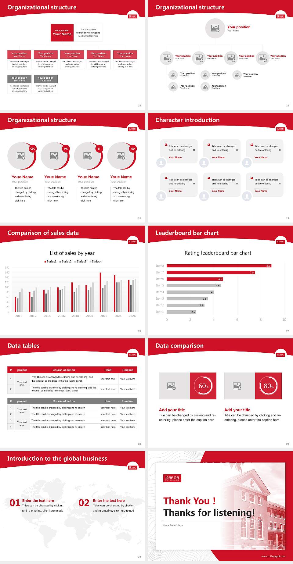 Keene State College Academic Presentation/Research Findings Report PPT Template4:3 ratio PPT effect preview image4