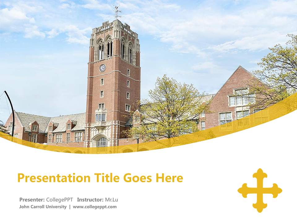 John Carroll University Course/Courseware Creation PPT Template4:3 ratio PPT effect preview image5
