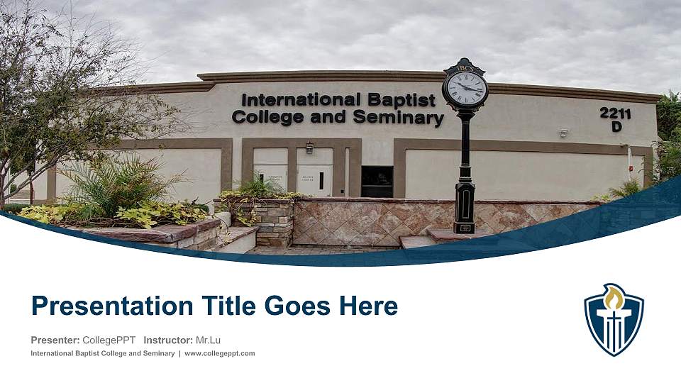 International Baptist College and Seminary Course/Courseware Creation PPT Template16:9 ratio PPT effect preview image