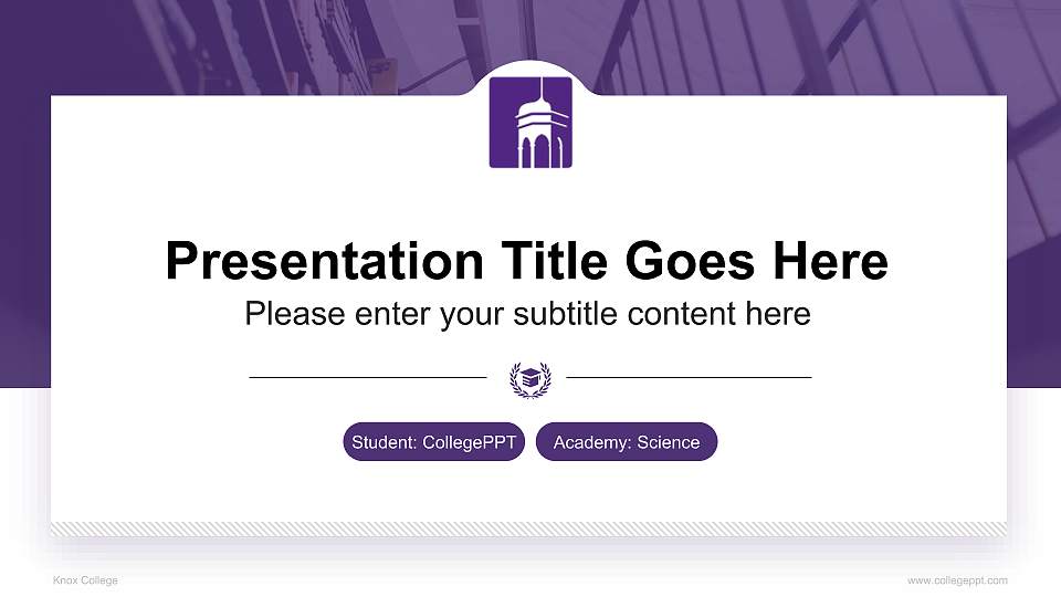 Knox College National Scholarship Defense PPT Template16:9 ratio PPT effect preview image