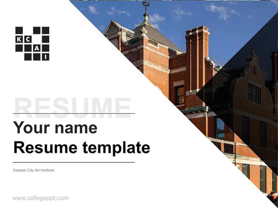 Kansas City Art Institute Resume PPT Template4:3 ratio PPT effect preview image5