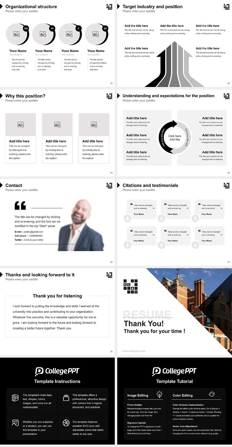 Kansas City Art Institute Resume PPT Template4:3 ratio PPT effect preview image4