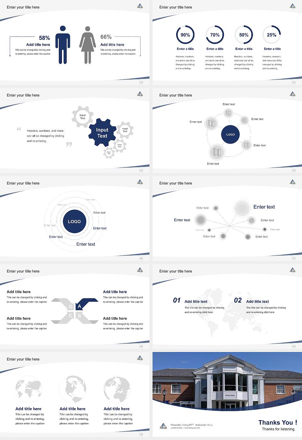Juniata College Course/Courseware Creation PPT Template16:9 ratio PPT effect preview image4