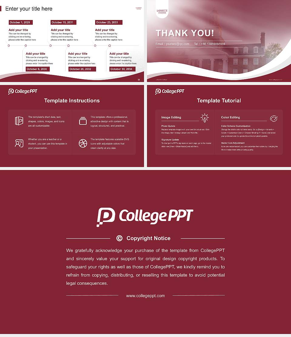 Lafayette College Lecture Sharing and Networking Event PPT Template16:9 ratio PPT effect preview image4