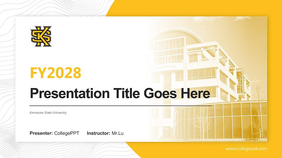 Kennesaw State University Academic Presentation/Research Findings Report PPT Template16:9 ratio PPT effect preview image