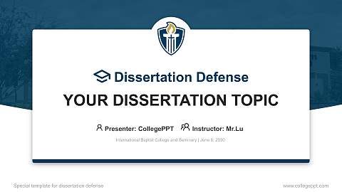 International Baptist College and Seminary Graduation Thesis Defense PPT Template