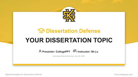Kennesaw State University Graduation Thesis Defense PPT Template