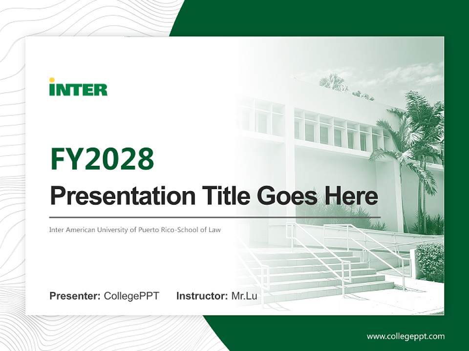 Inter American University of Puerto Rico-School of Law Academic Presentation/Research Findings Report PPT Template4:3 ratio PPT effect preview image5
