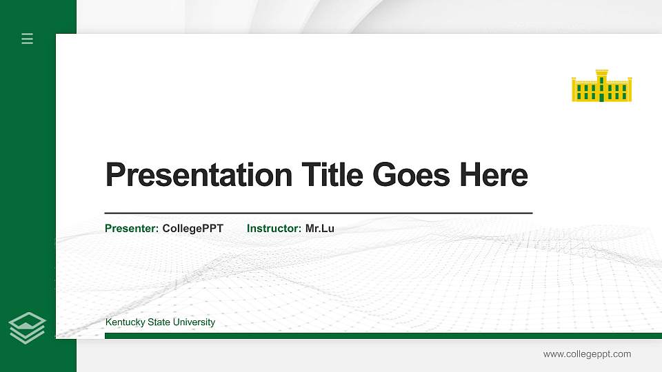 Kentucky State University Thesis Proposal/Graduation Defense PPT Template16:9 ratio PPT effect preview image