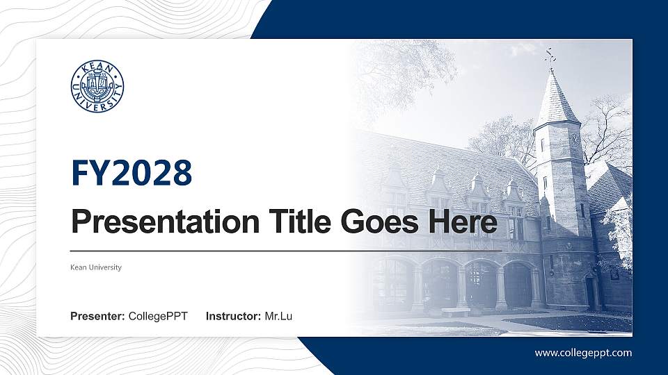 Kean University Academic Presentation/Research Findings Report PPT Template16:9 ratio PPT effect preview image