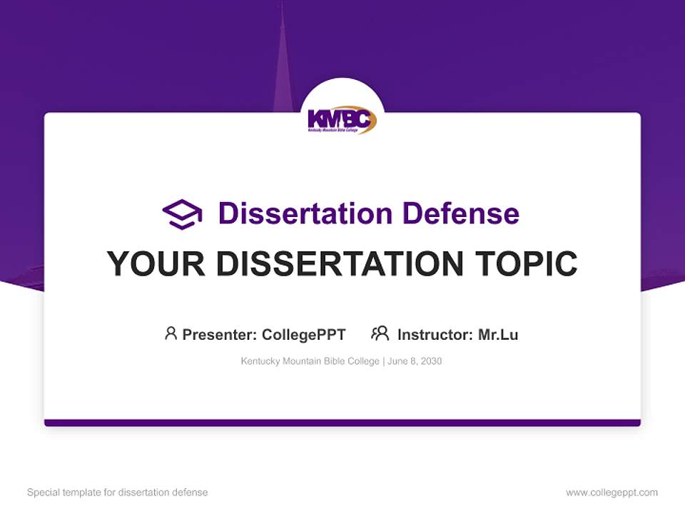 Kentucky Mountain Bible College Graduation Thesis Defense PPT Template4:3 ratio PPT effect preview image7