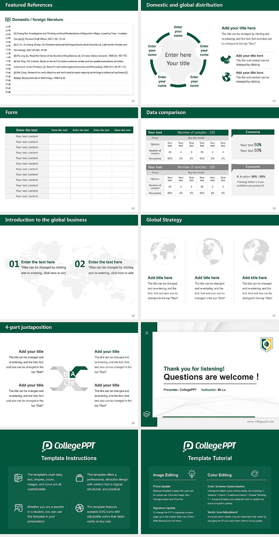 Keuka College Thesis Proposal/Graduation Defense PPT Template4:3 ratio PPT effect preview image4