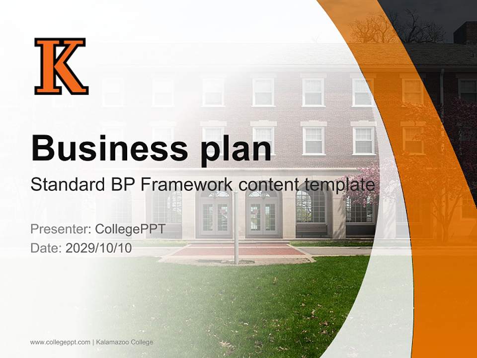 Kalamazoo College Competition/Entrepreneurship Contest PPT Template4:3 ratio PPT effect preview image9