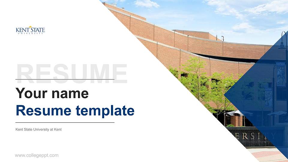 Kent State University at Kent Resume PPT Template16:9 ratio PPT effect preview image